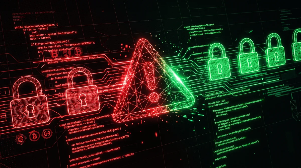 Network security code on a server screen, TokenLite presale platform full-stack security audit